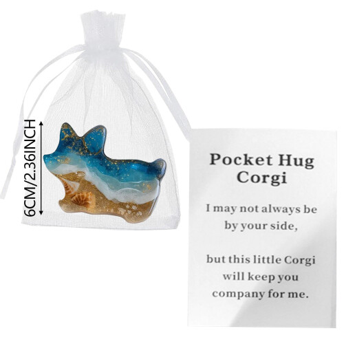 Μάρκα Ρητίνης Corgi Pocket Hug με τσάντα και κάρτα από οργάντζα 2