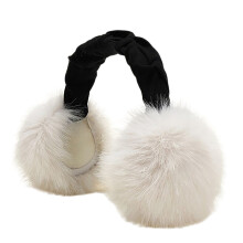 Cute Winter Warm Earmuffs, Thick Plush Ear Warmers for Women, Black, One Size, Compatible with Cold Weather