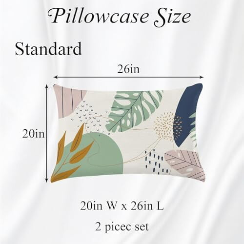 Ensemble de 2 taies d'oreiller en microfibre verte avec fermeture éclair invisible 1