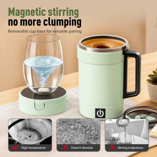 Magnetic Stirring Coffee Mug with Temp Display, 350ml 2