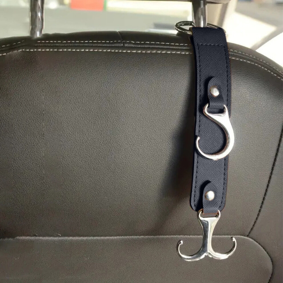 Ankereame Hidden Car Hooks, Leather Multifunctional Hooks For Car Seat Back/Headrest, Space-Saving, Easy Install, Fits Most Vehicles 9175034186707