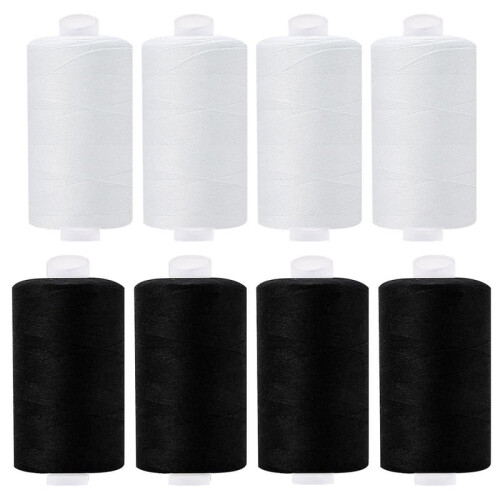 2/4/8Pcs 500M Sewing Thread Polyester Thread Black White Strong Durable Sewing Threads Sewing Spools Polyester For Hand Machine 1