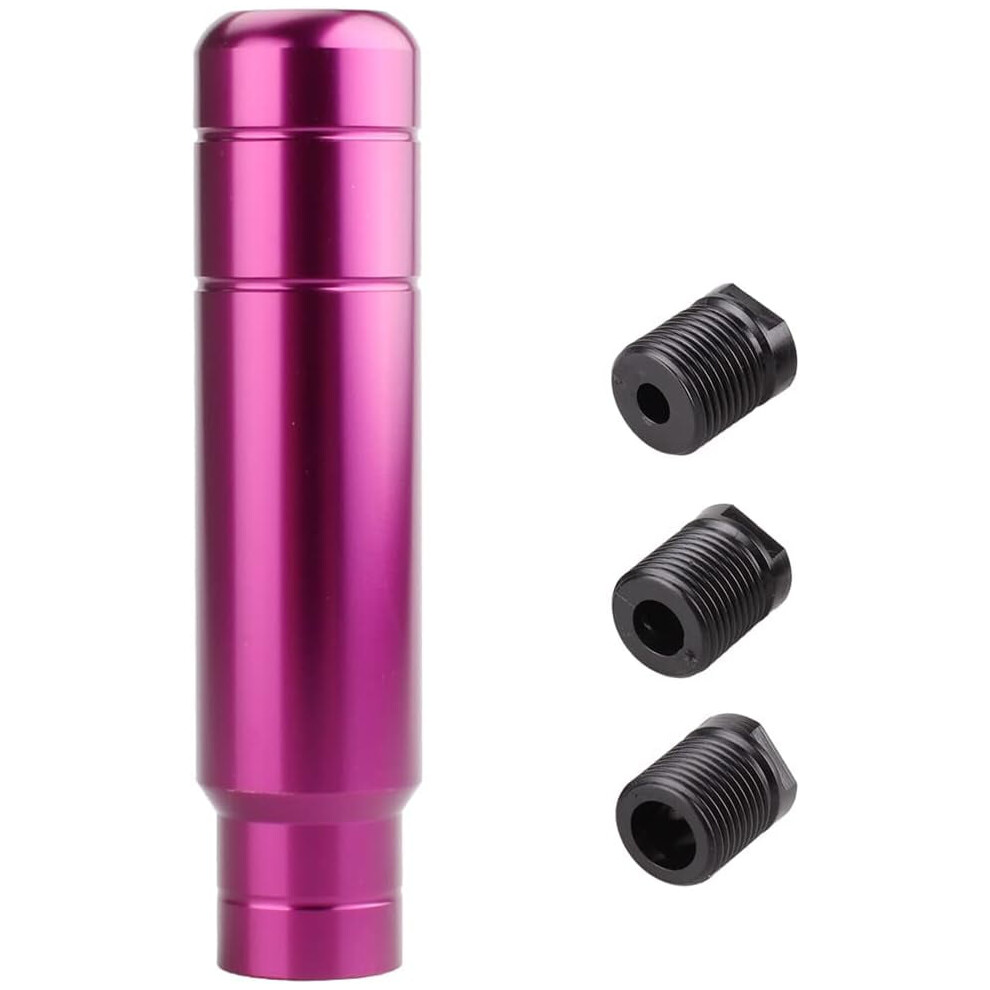 Aluminum Weighted Manual Shift Knob, Long Stick Shifter With 3 Threaded Adapters Â Compatible With Most Vehicles Purple 9175034186875