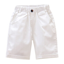 Kleinkinderkleidung für Jungen, Sommershorts für Jungen, modische, niedliche, einfarbige, lässige Schuluniform-Shorts mit Cargohose, Weiß, 2 Jahre
