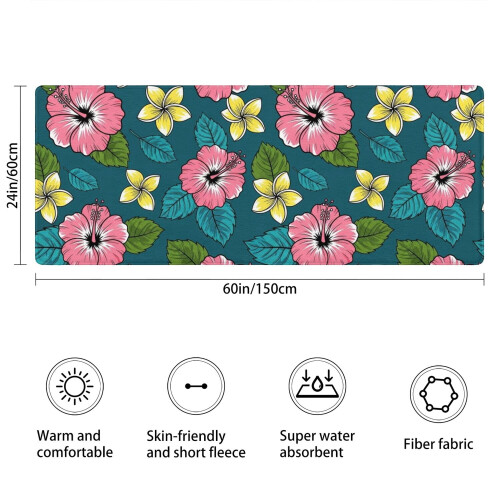 Covor de baie din microfibră florală, 24x60in, antiderapant 2