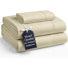 Ensemble de draps pour lit King, en microfibre douce prélavée, 4 pièces