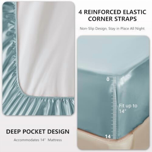 Satin Queen-sengesæt – polyestermikrofiber, 4 dele 2