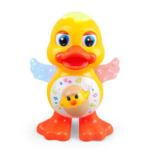 Brinquedo elétrico de patinho de desenho animado que canta e dança