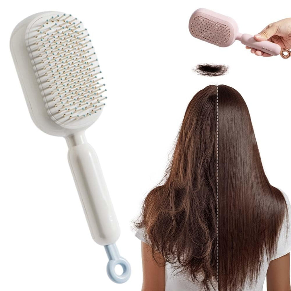 Retractable Cushion Massage Comb with Self-Cleaning