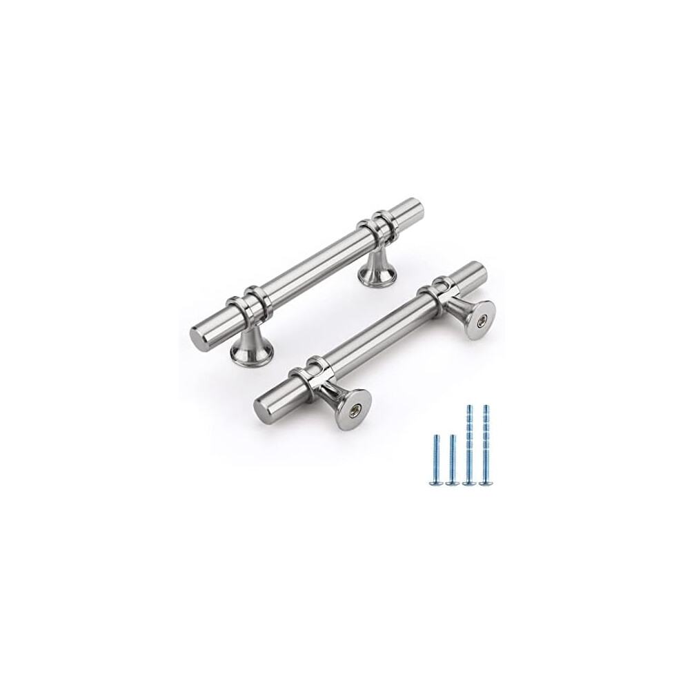 Cabinet Handles Drawer Pulls And Knobs, 10Pack Brushed Nickel 3Inch Hole Center, Kitchen Hardware For Dresser Handle Zinc Alloy Furniture Pull 9357860784122