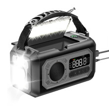 12000MAh Noodweerradio Handslingerradio Zonne- Draagbare AM/FM/NOAA-Radio met Zaklamp-Leeslamp-A