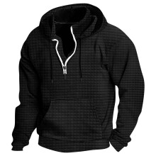 Sweat à capuche décontracté pour homme, manches longues, couleur unie - Pull en polyester doux et respirant, idéal pour les activités de plein