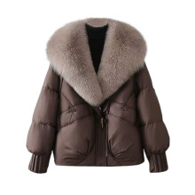 Casacos de inverno femininos, jaquetas quentes, casaco de inverno com capuz grande, jaqueta curta, agasalho moderno, modelagem solta, acolchoado e