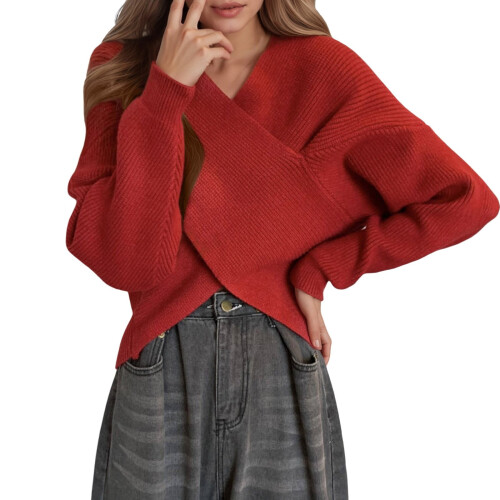 Pull de Noël en maille pour femme, tunique décontractée d'hiver