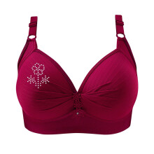 Sutiã feminino estampado com franzido, tamanho grande, para uso diário, sem aro, tamanhos do PP ao 4XG.