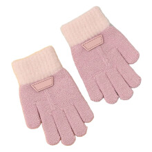 Winter Thermal Gloves for Kids Soft Knitted Lined Five Finger Design Cozy Hand Warmers for Boys and Girls