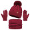 Set invernale da donna composto da cappello, sciarpa e guanti, 3 pezzi, colore rosso 1