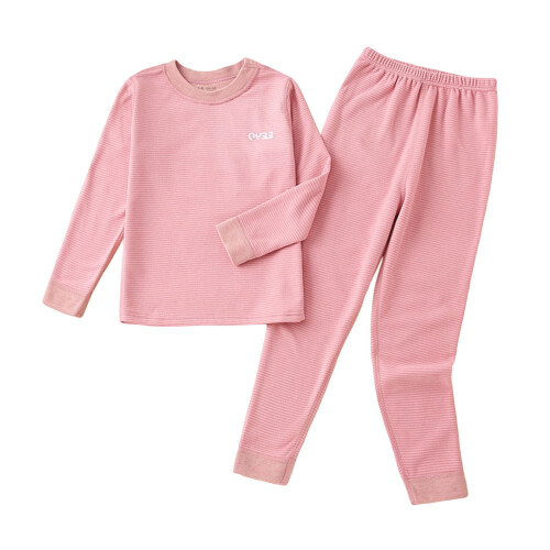 Conjunto de roupa íntima térmica feminina com blusa listrada forrada com lã e 2