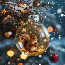 Wildlife Wonders Crystal Glass Ornament – Animal Xmas Decoration, Clear Plastic Balls, Winter Tree Decor, Sparkling Star Accents (Compatible with