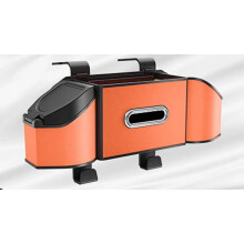 Car Seat Back Tissue Holder with Easy Mount for Travel and Family Use, Orange PU Leather
