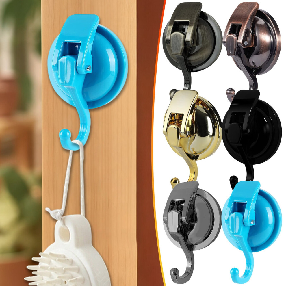 6 Packs Heavy Duty Vacuum Wreath Cup Hook, No Hole Punched, Super Suction For Kitchen Bathroom And Restroom(6 Colors) 9180479982869