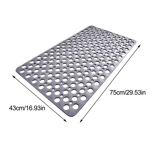 Tapete antiderrapante para banheira em TPE com orifícios de drenagem, 75 x 43 cm (29,5 x 16,9 polegadas). 1