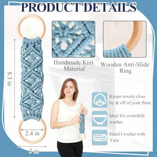 4 τεμάχια θήκες πετσετών πιάτων Boho Crochet για πόρτα ντουλαπιού/φούρνου – Δώρο Αγίου 2