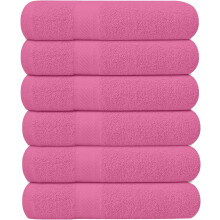 6-pack rosa badlakan 67 x 132 cm, 100 % bomull, snabbtorkande, supermjuka och absorberande