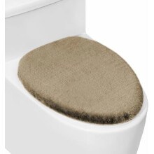 Housse de couvercle de toilette en peluche douce, lavable en machine, compatible avec la plupart des couvercles ronds/allongés, installation et