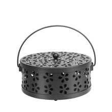 Suport retro portabil pentru țânțari cu spirală din fier, cu mâner, rotund, ignifug, pentru tămâie