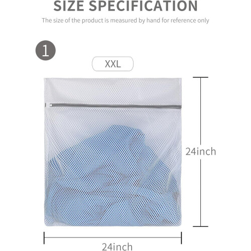 2 sacs à linge en maille alvéolée XXL, 61 x 61 cm 2