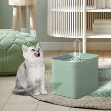 Fuente de agua automática para gatos, dispensador de agua de 1,5 L, silenciosa, para interiores, para cachorros y gatitos, USB, verde