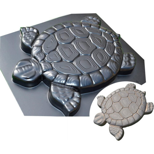 Turtle Shaped Concrete Mold for Path Making Sturdy ABS Material Reusable Black 6.5 x 4 Inches