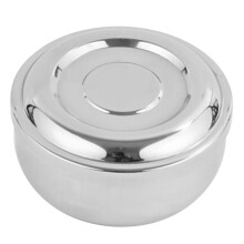Double Wall Stainless Steel Round Korean Traditional Rice Soup Bowl With Lid