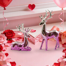 Conjunto de estatuetas de veados românticos para decoração de casa, simbolizando amor e companheirismo – perfeito para sala de estar, adega ou