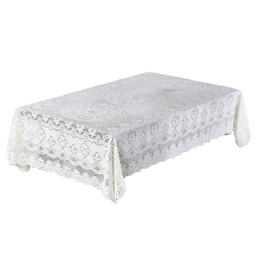 Polyester tafelkleed met franjes, 55x55 inch 1