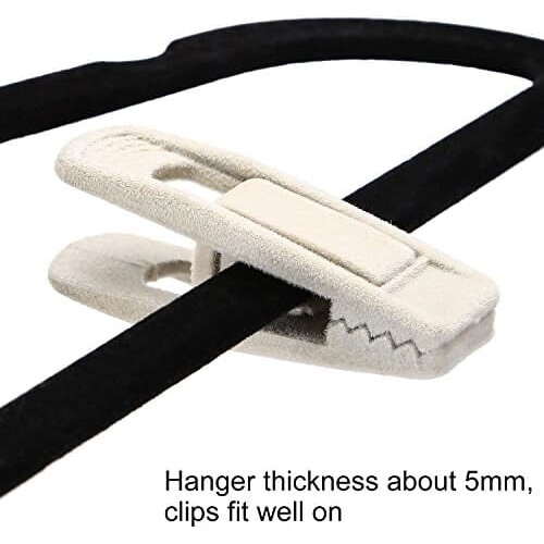 Samt-Kleiderbügelclips, 40er-Pack – Schwarz 2