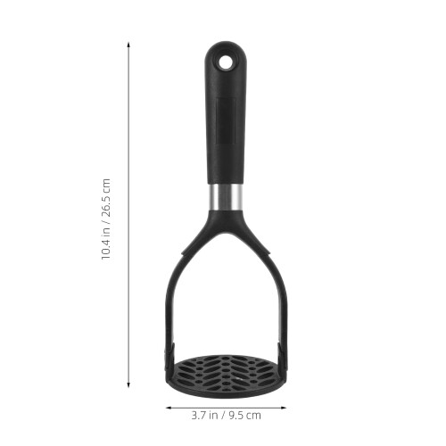 OFFIGAM Foldable Black Nylon Potato Masher for Kitchen Nonstick Cookware with Ergonomic Handle 1