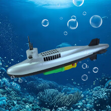 Submarino eléctrico de juguete, funciona con pilas, diseño realista, plástico, multicolor, para bañera y piscina, 11,5 x 5 x 32,5 cm, 1 unidad,