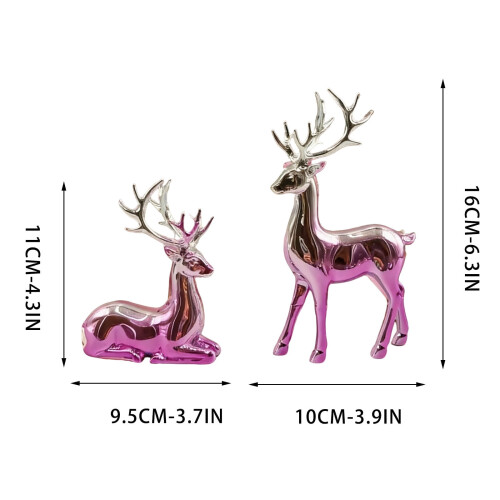 Ensemble de figurines de cerfs romantiques, finition brillante 2