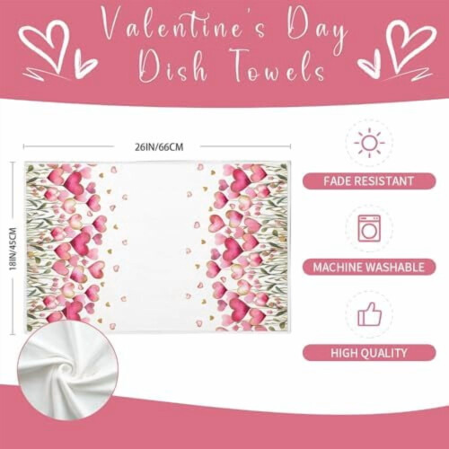 Valentinstag-Küchenhandtuchset (2 Stück), 45,7 x 66 cm 1