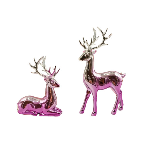Ensemble de figurines de cerfs romantiques, finition brillante 1