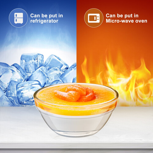 Frcolor Clear Glass Pudding Mini Dessert Tableware Bowls, 6 Pieces 1