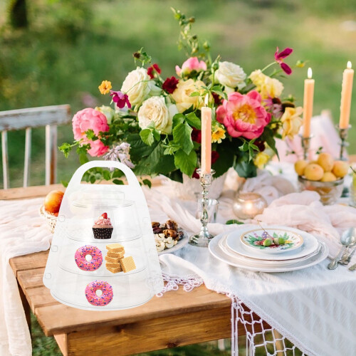 Macaroon Tower dessertbord displaystativ til Thanksgiving-festværter 1 sæt 1