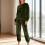 Damen-Flanellpyjama-Set aus Plüschfleece, 2-teilig 2