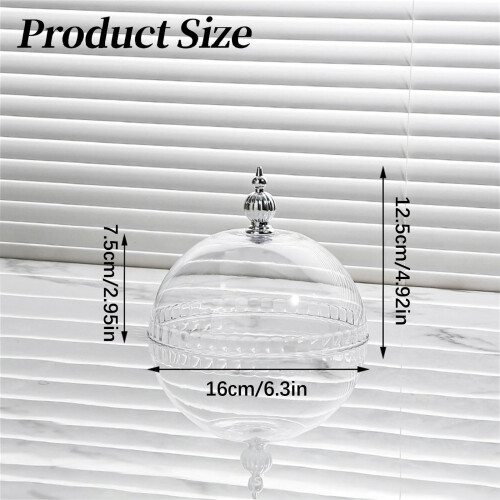 Cúpula de PP para Bolo com Base – 16 cm (6,3") Transparente para Sobremesas 2