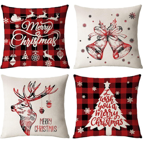 Julörngott 30x30 cm, bomullslinne, 4-pack