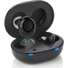 Hearing Aids for Seniors, Rechargeable Hearing Amplifier Loud Sound with USB Portable Charging Case, 2-Pack, (Black)