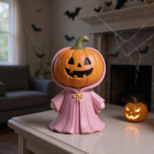 Halloween-hartsikurpitsahahmo – söpö ja aavemainen pöytäkoriste kotiin, juhliin ja hyllykoristeeseen (1 kpl)