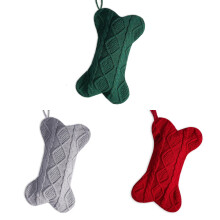 Gestrickter Weihnachtsstrumpf in Knochenform mit Hundemotiv, 42 cm (16,5 Zoll)